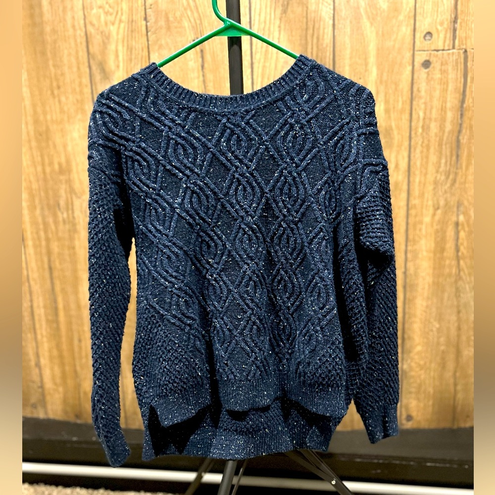 Navy blue knitted sweater